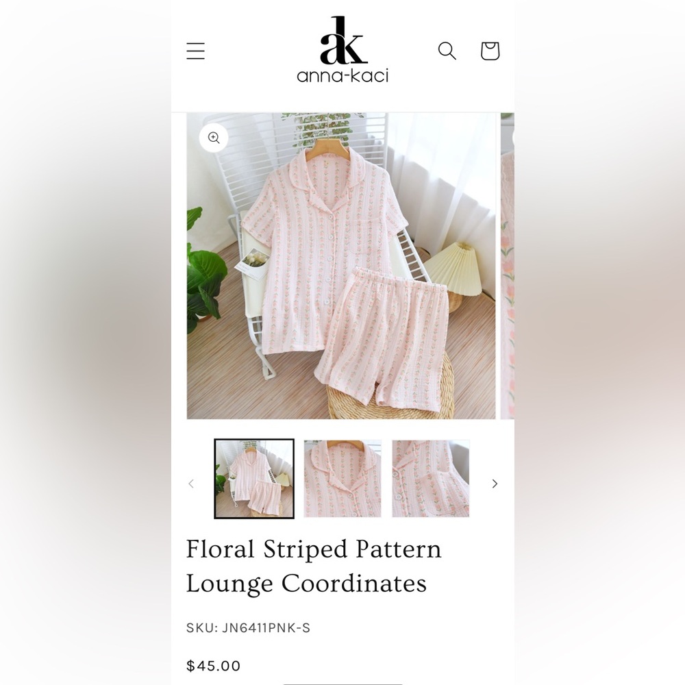 Pink Floral Pajama Set - Picture 2 of 4
